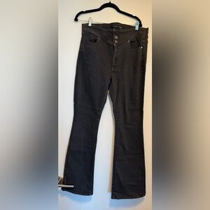 Veronica Beard Charcoal Jeans with Button Accents